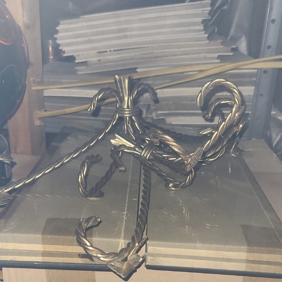 Ornate Gold Metal Shelves With Solid Glass Tops - Picture 1 of 3
